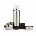 3 in 1 Portable Stainless Steel Pet Feeder Bowl Travel Dog Water Bottle