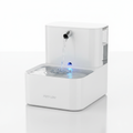 Modern white automatic pet water fountain with flowing water