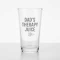 Dad beer pint glass with funny engraving on white background