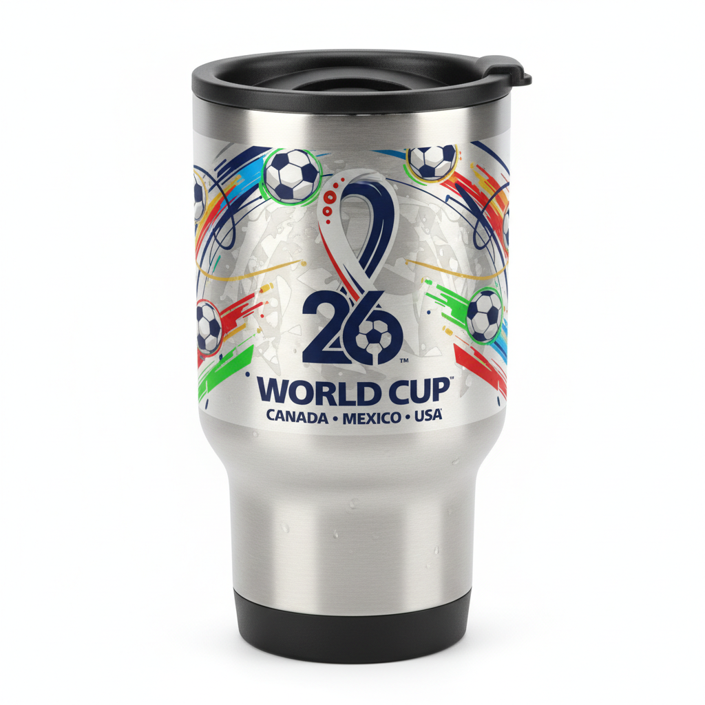 World Cup 2026 Football Travel Mug