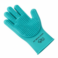 Silicone pet grooming glove for dogs and cats