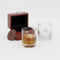 Premium crystal whisky tumbler set of 2 on white background